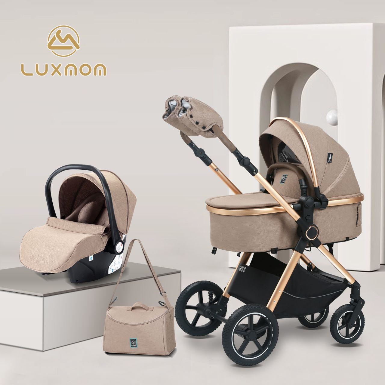 

Коляска-трансформер 3 в 1 Luxmom A6, коричневый, A6