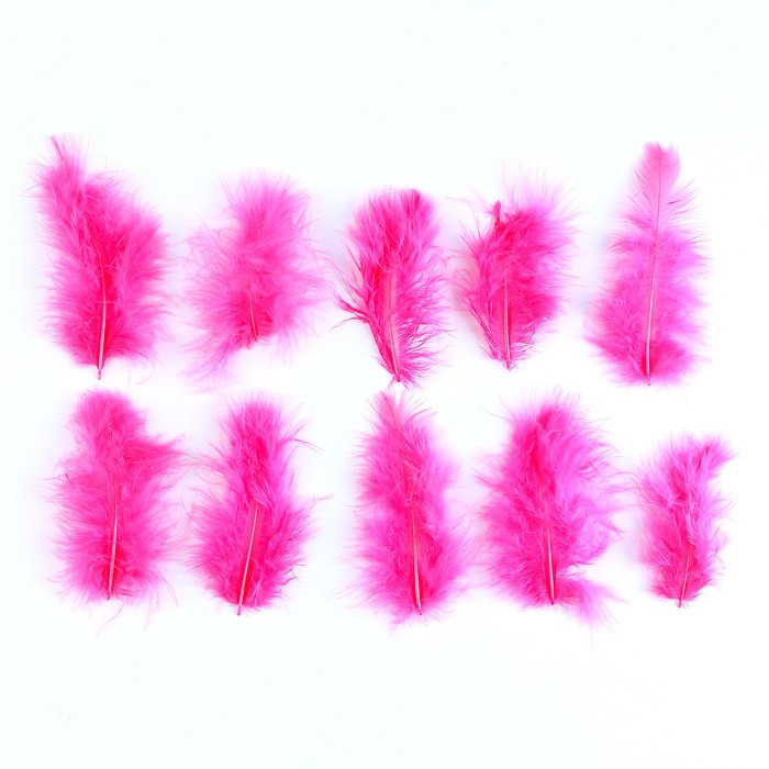 Набор перьев для декора 10 шт, размер 1 шт 10*2 цвет светло-розовый, (2шт.)