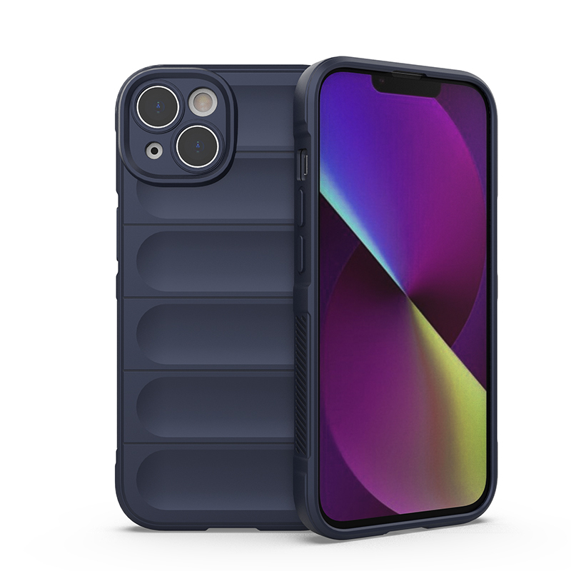 

Противоударный чехол Flexible Case для Apple iPhone 14, синий, Flexible Case