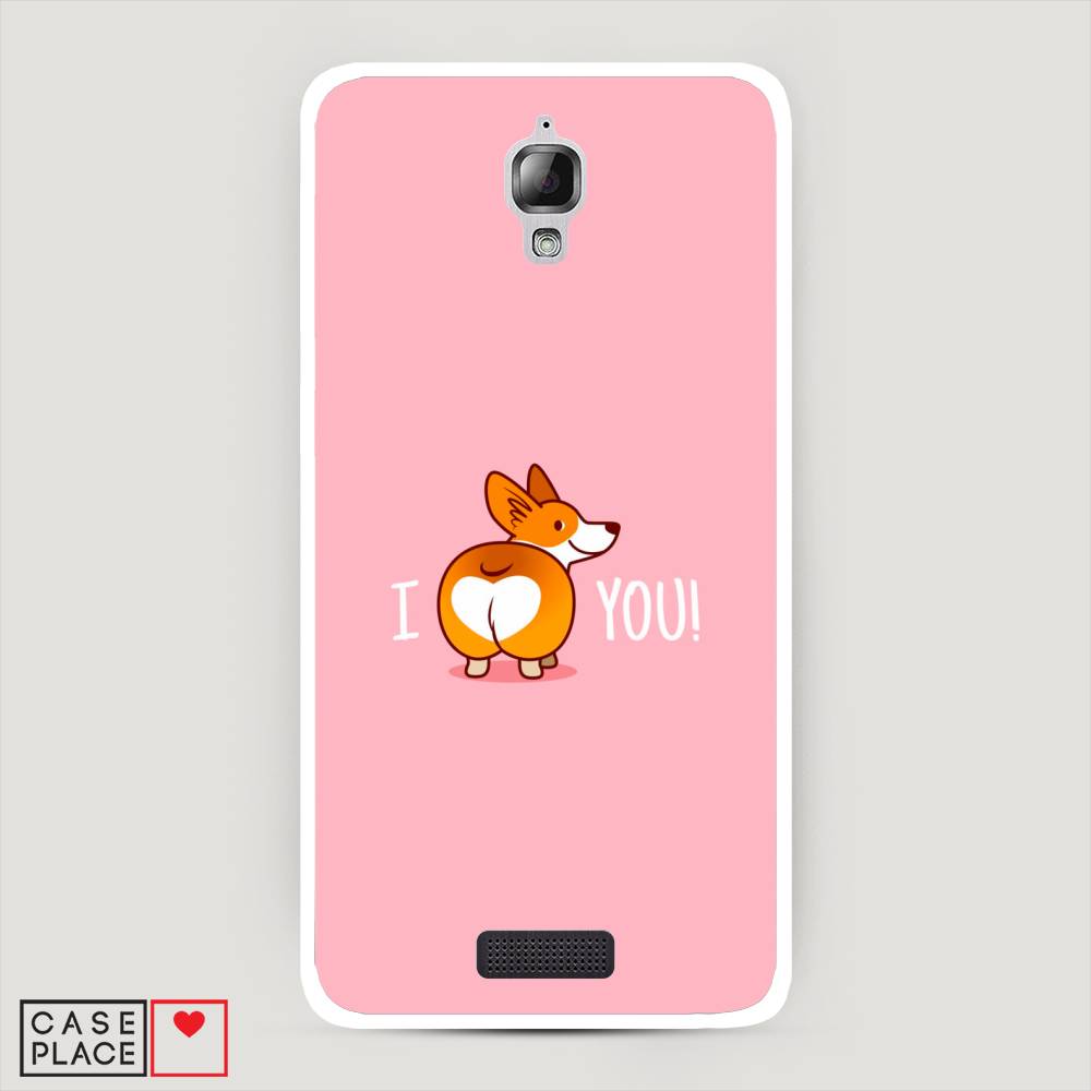 

Чехол на Lenovo S660 "Корги I love you", Розовый;коричневый;белый, 110650-1