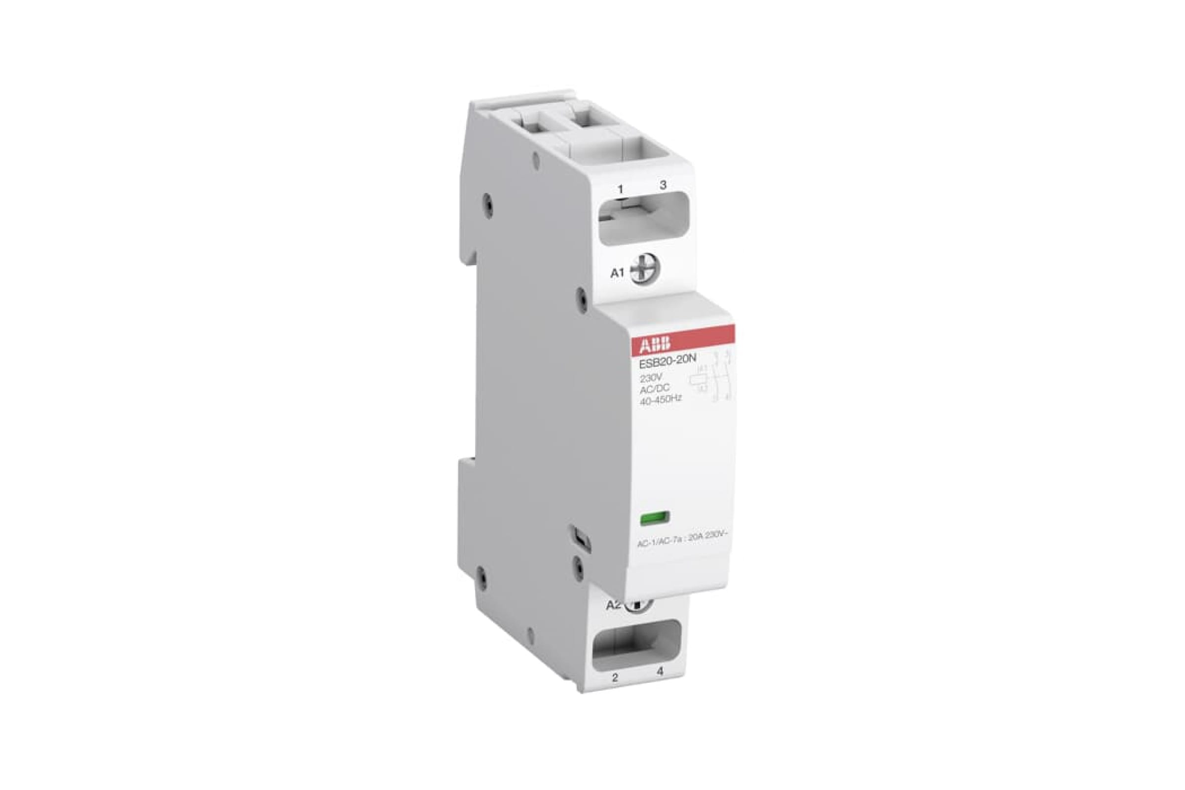 фото Abb контактор esb20-20n-14 модульный 20а ас-1, 2но , катушка 12в ac/dc 1sbe121111r1420 nobrand