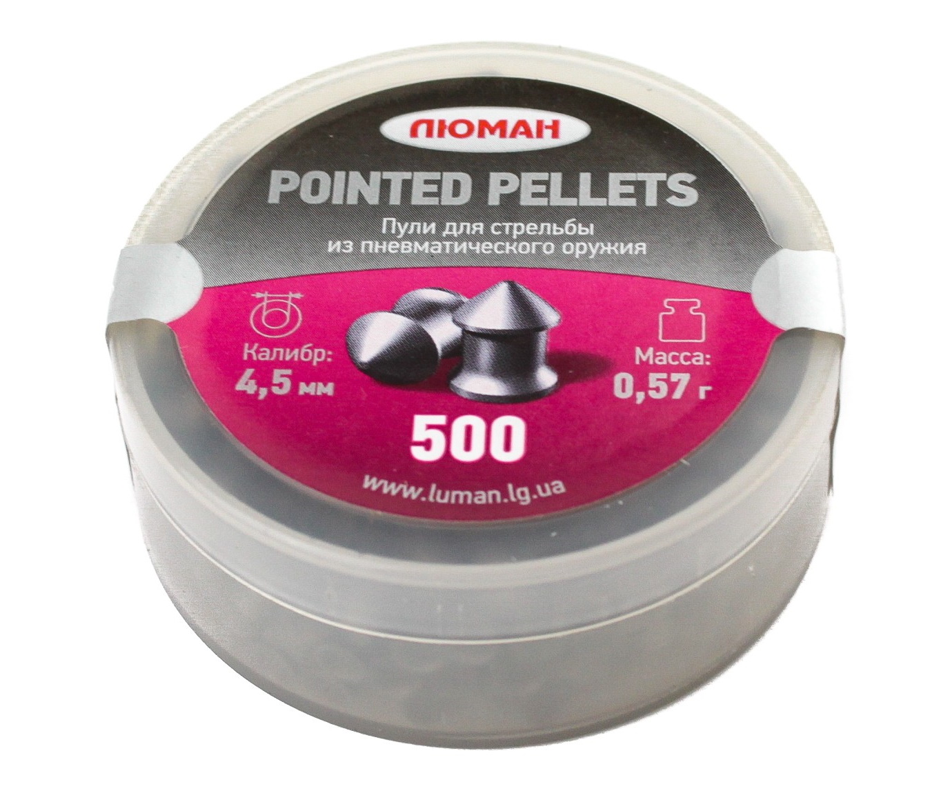 

Пули «Люман» Pointed pellets 4,5 мм, 0,57 г (500 штук), Серебристый, Pointed pellets
