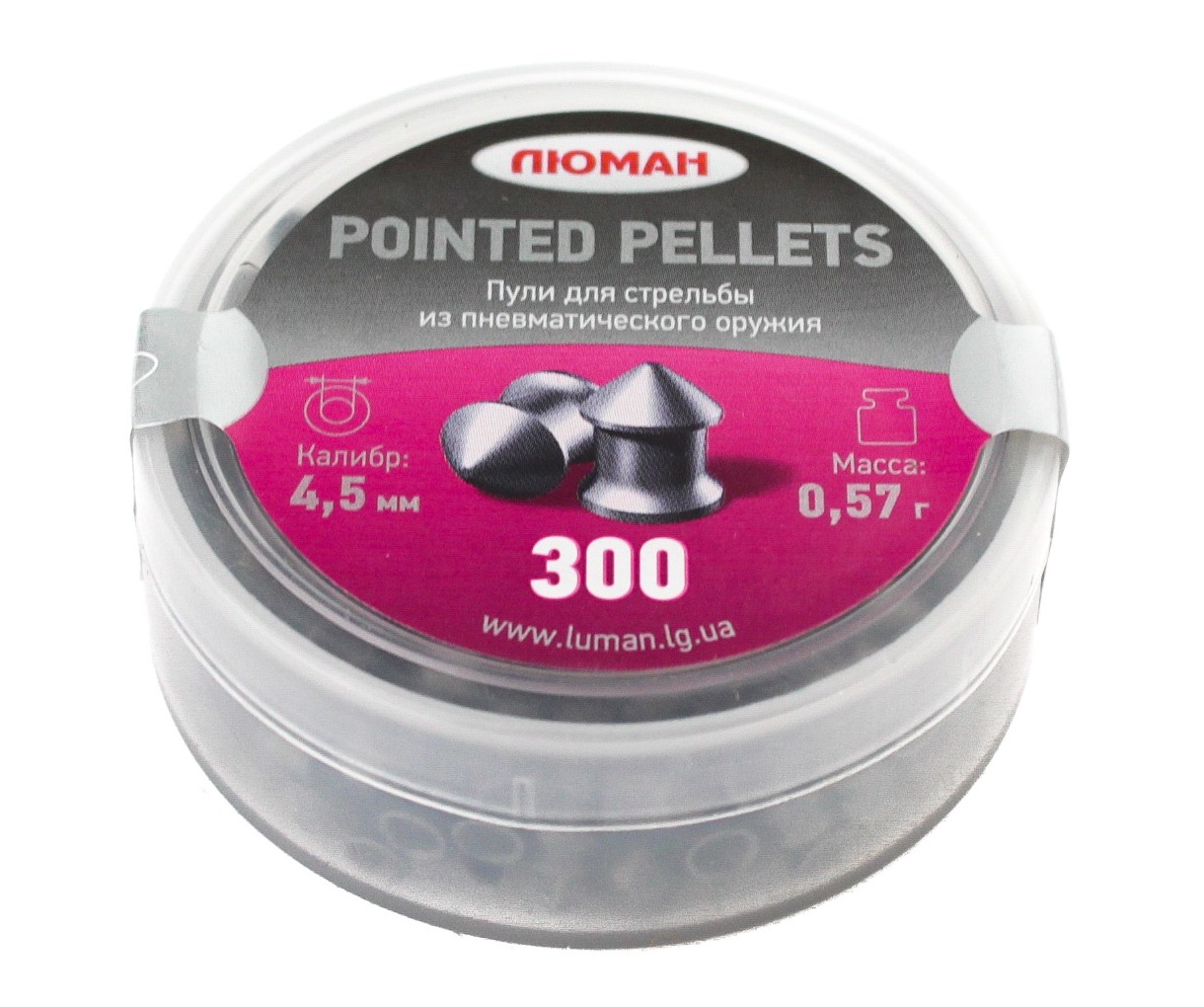 

Пули «Люман» Pointed pellets 4,5 мм, 0,57 г (300 штук), Серебристый, Pointed pellets