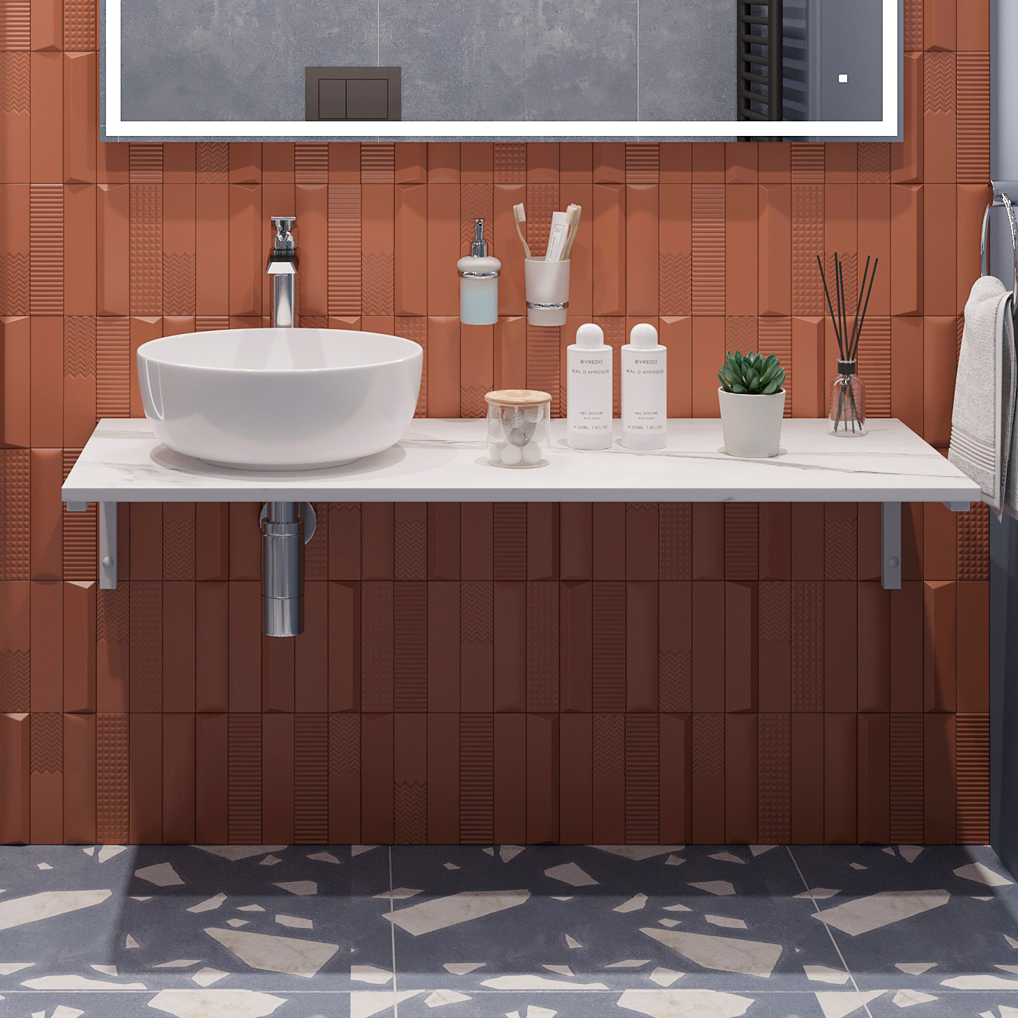 

Столешница с раковиной DIWO Элиста 120 белый мрамор, с раковиной Moduo 40 RING, Элиста 120 белый мрамор, с раковиной Moduo 40 RING