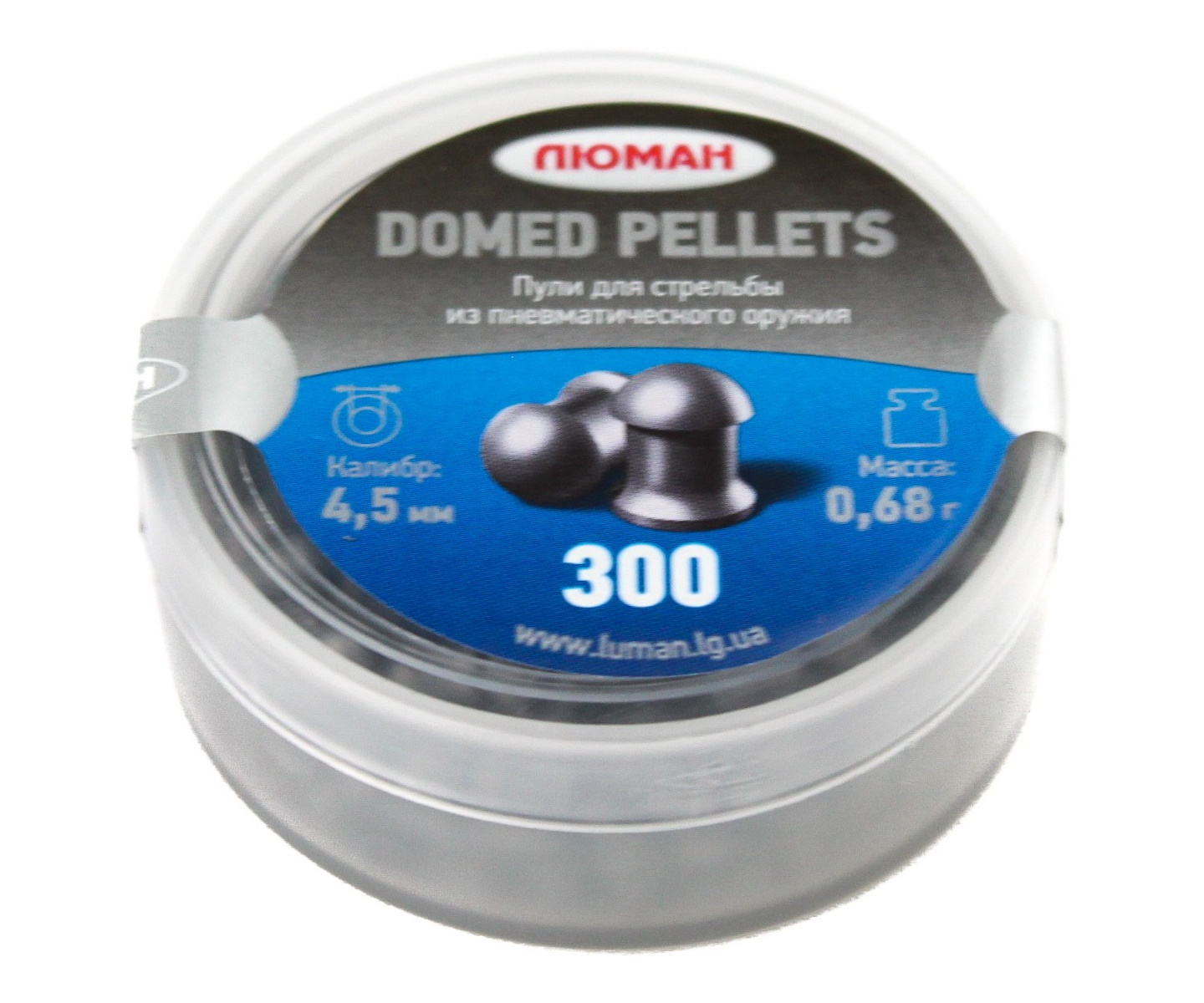 

Пули «Люман» Domed pellets 4,5 мм, 0,68 г (300 штук), Серебристый, Domed pellets