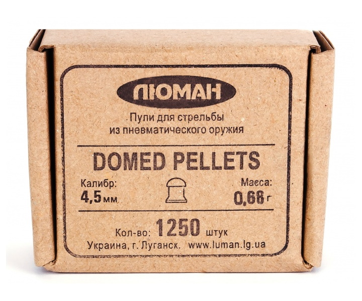 

Пули «Люман» Domed pellets 4,5 мм, 0,68 г (1250 штук), Серебристый, Domed pellets