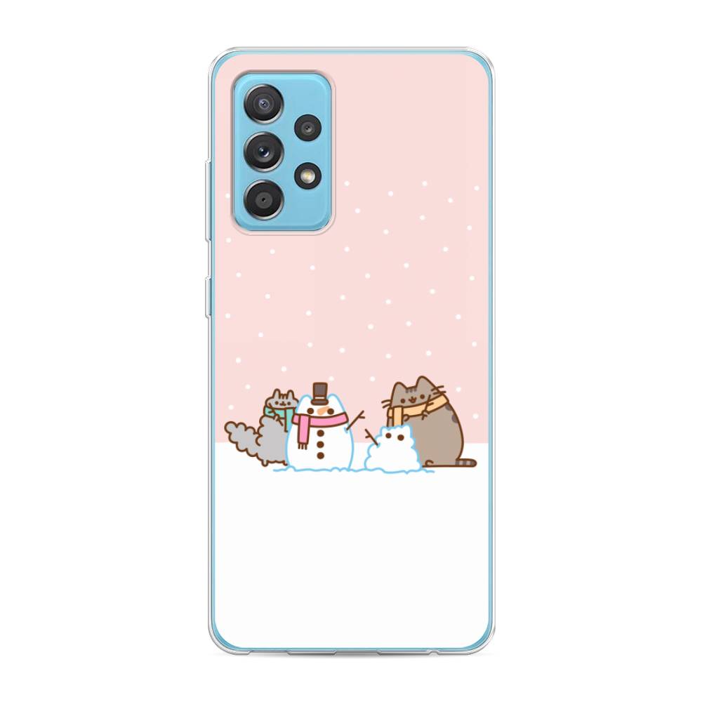 

Чехол для Samsung Galaxy A52/A52s "Котики в снегу", Розовый;белый;серый, 2102450-5