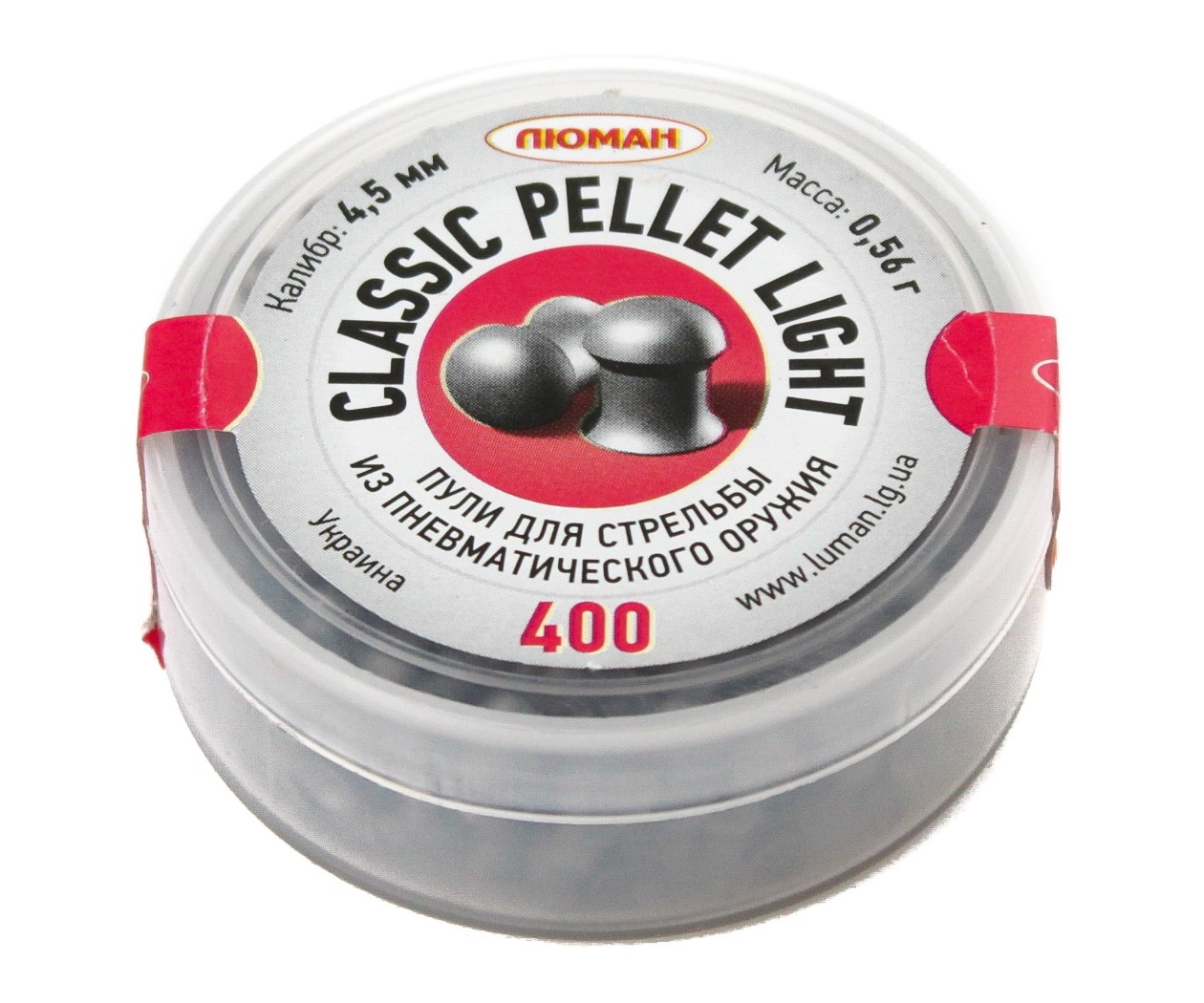 

Пули «Люман» Classic pellets Light 4,5 мм, 0,56 г (400 штук), Серебристый, Classic pellets