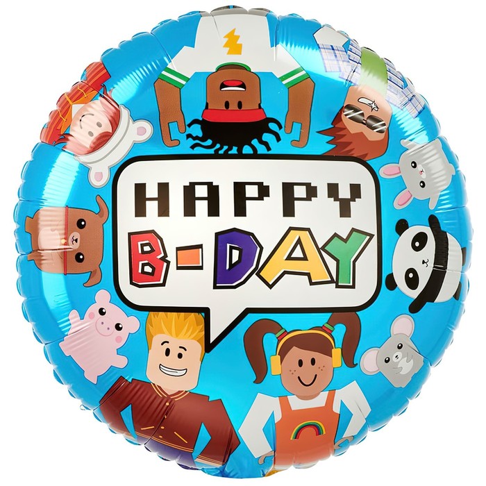 

Шар фольгированный 18" "HB Party Блоки Виртуальный мир S40" (5 шт), Синий