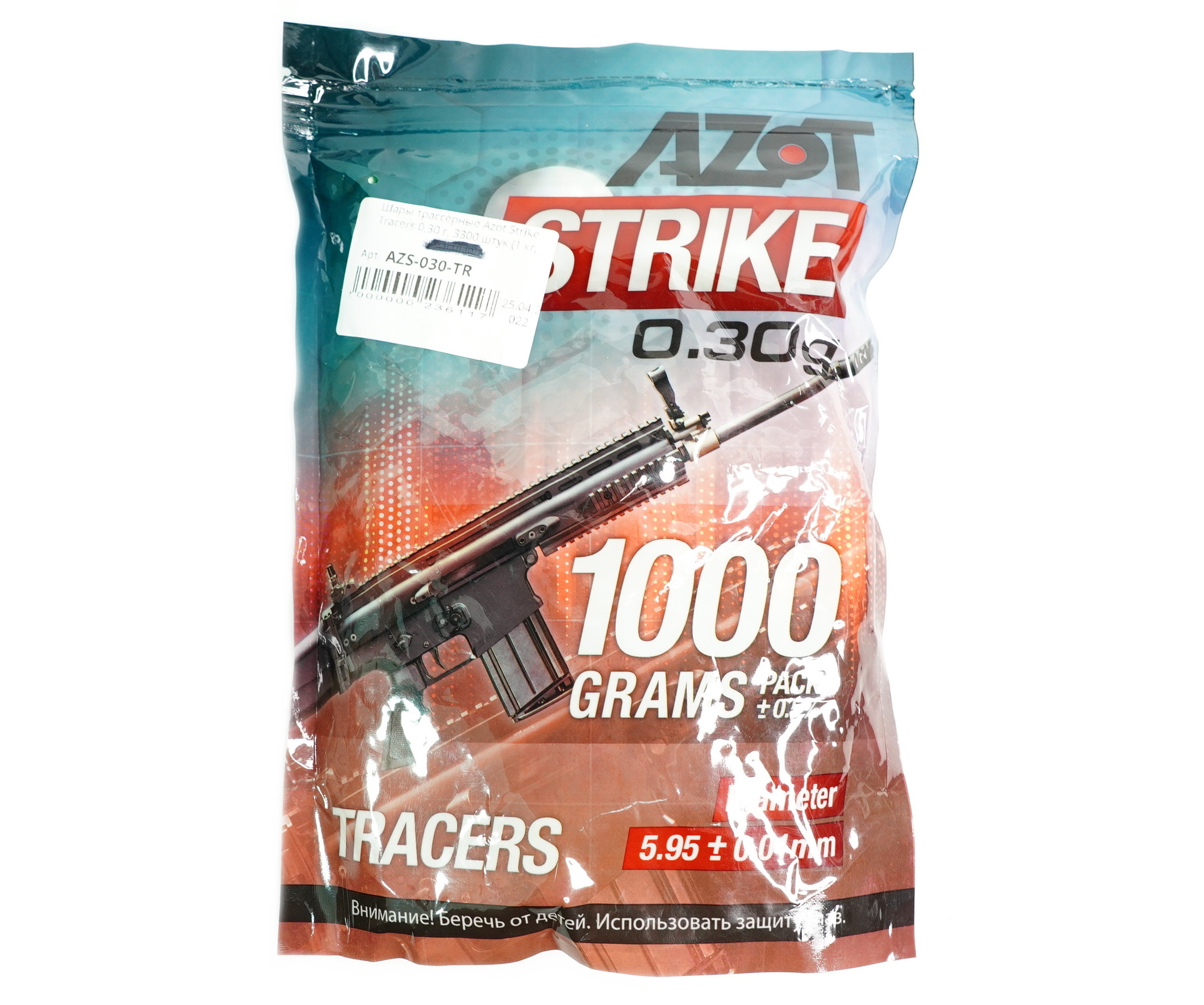 

Шары трассерные Azot Strike Tracers 0,30 г, 3300 штук (1 кг, зеленые), Зеленый