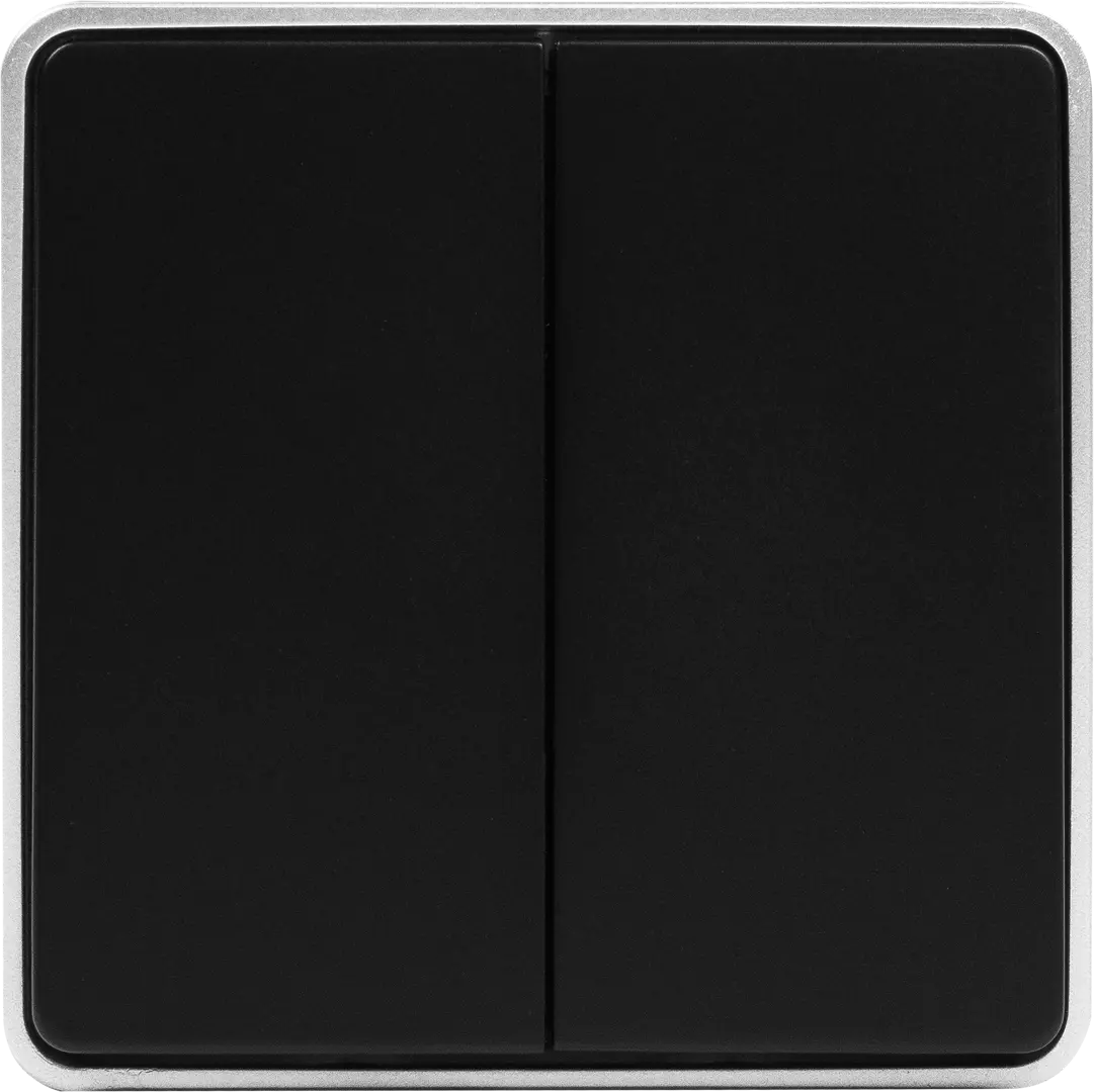 Выключатель накладной Werkel Gallant 2 клавиши, цвет чёрный с серебром светильник точечный накладной elektrostandard dln101 gu10 2 м² чёрный