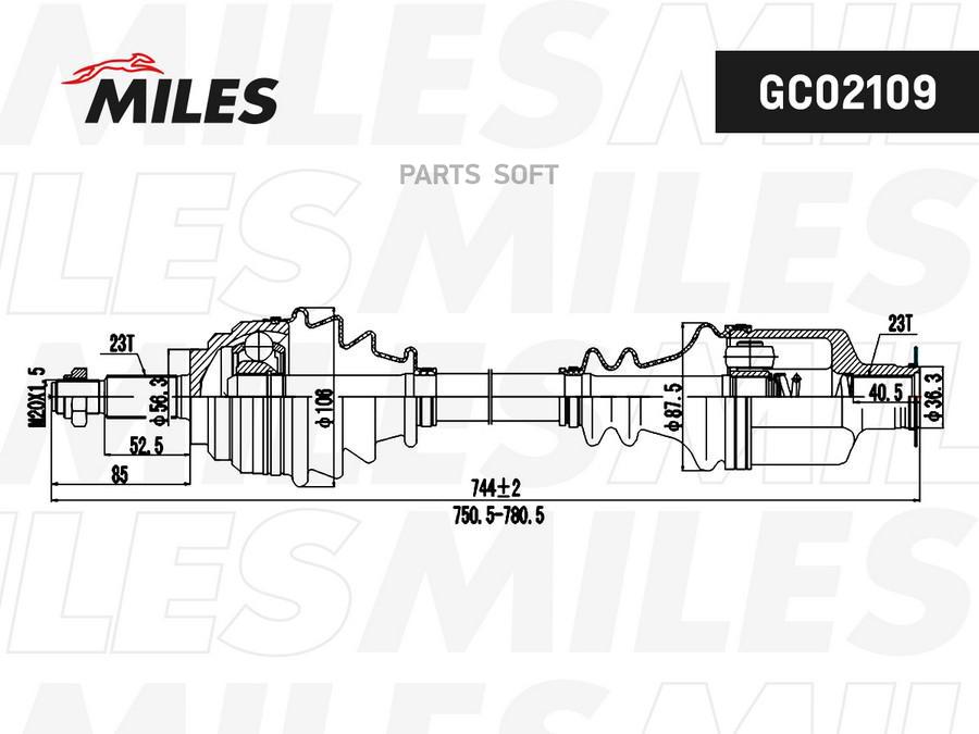 

Привод В Сборе Правый Renault Laguna I 1.6-2.0 97-01 (Gkn 303624) Gc02109
