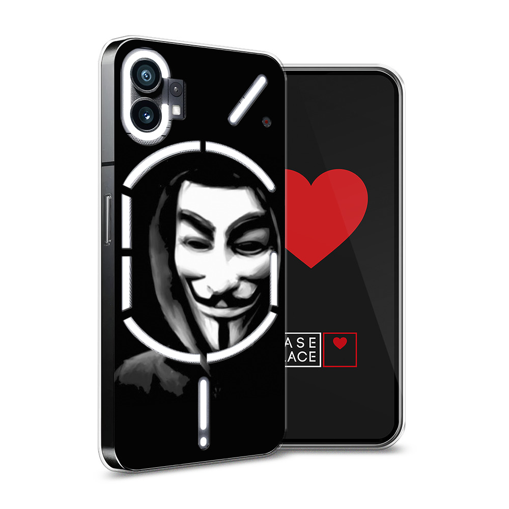 

Силиконовый чехол Awog "Анонимус" для Nothing Phone 1, Черный, 3300150-5