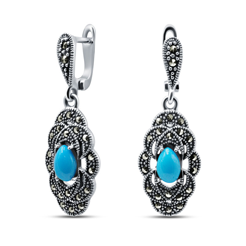 

Серьги из серебра с бирюзой Silver Wings 221269-39, 221269-39