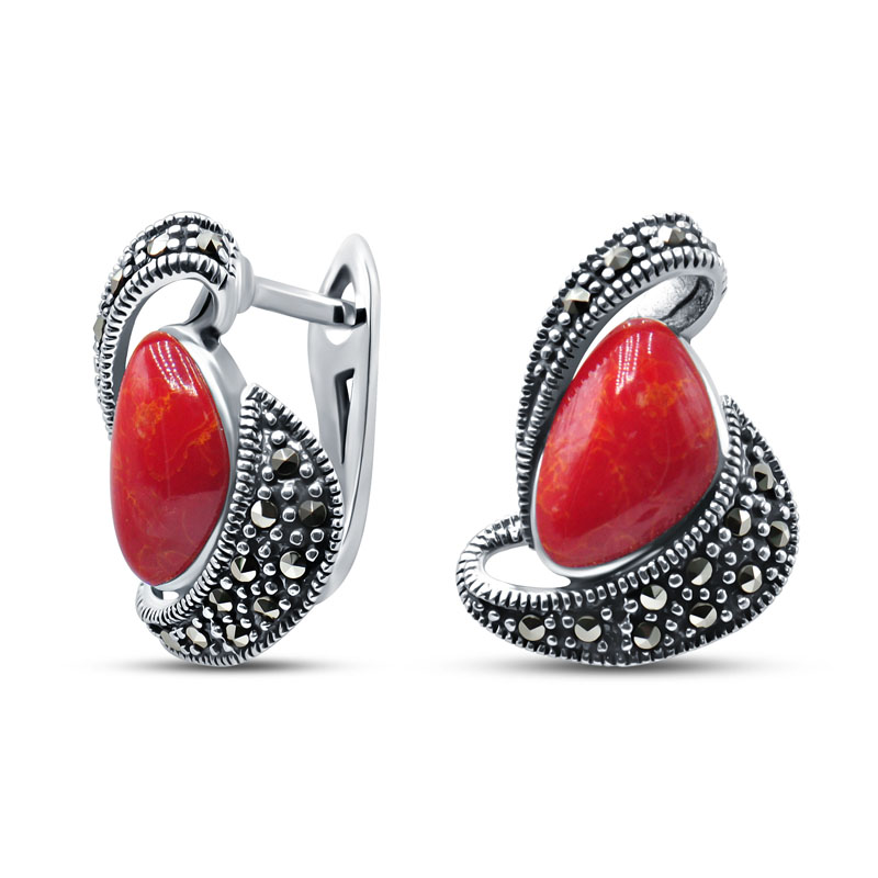 

Серьги из серебра с кораллом Silver Wings 220401-39, 220401-39