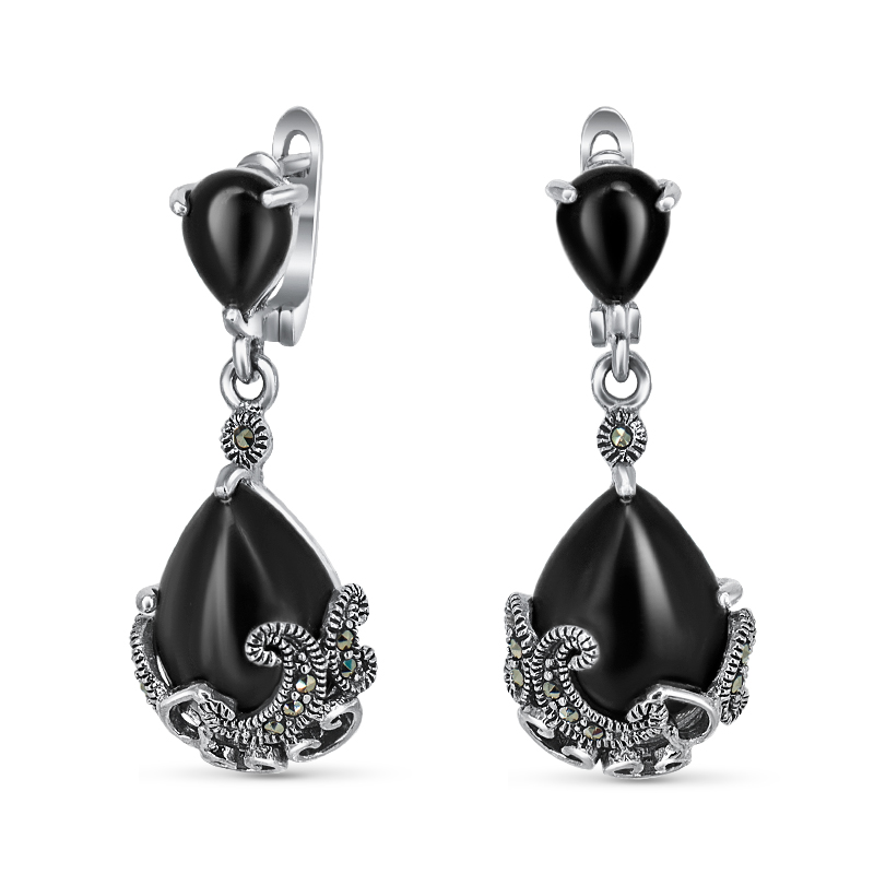 

Серьги из серебра с ониксом Silver Wings 220632-39, 220632-39