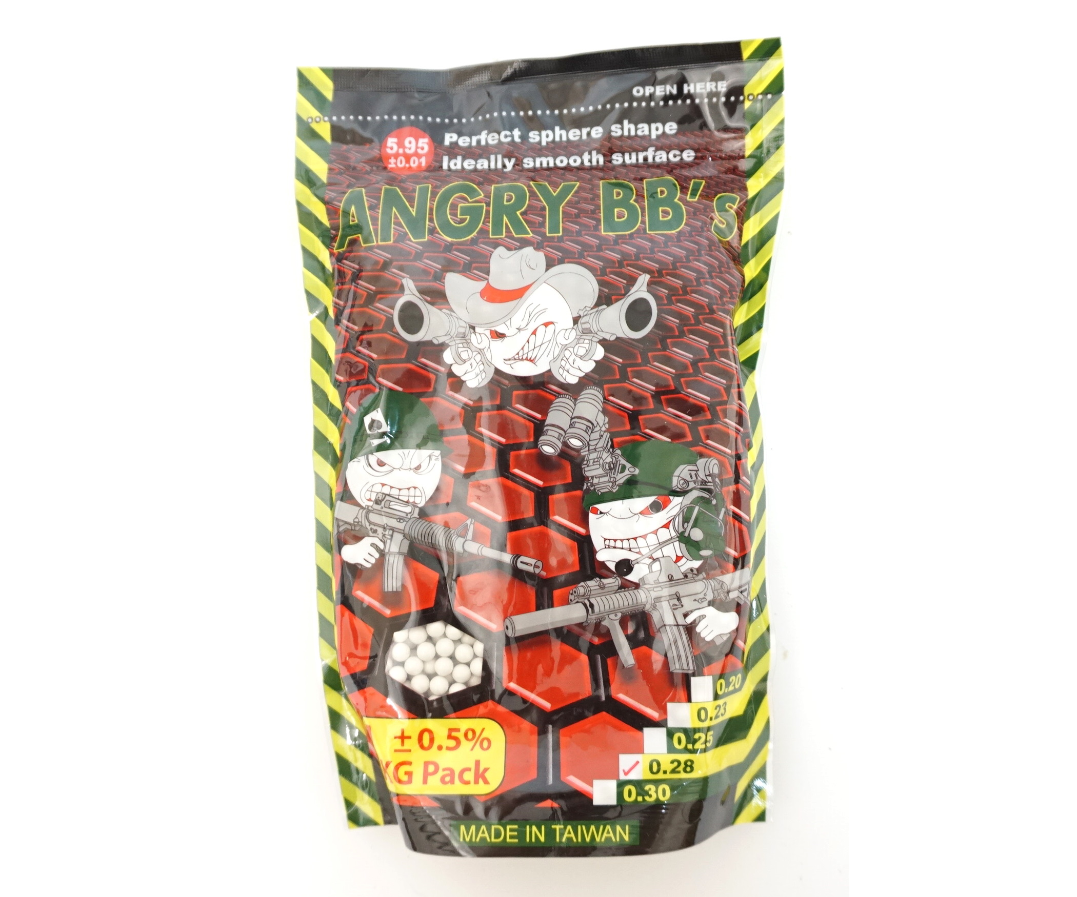 

Шары для страйкбола Angry BB's 0,28 г, 3500 штук (1 кг, белые), Белый
