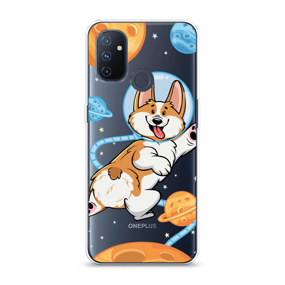

Чехол на OnePlus Nord N100 "Корги-космонавт", Голубой;бежевый;белый, 152450-1