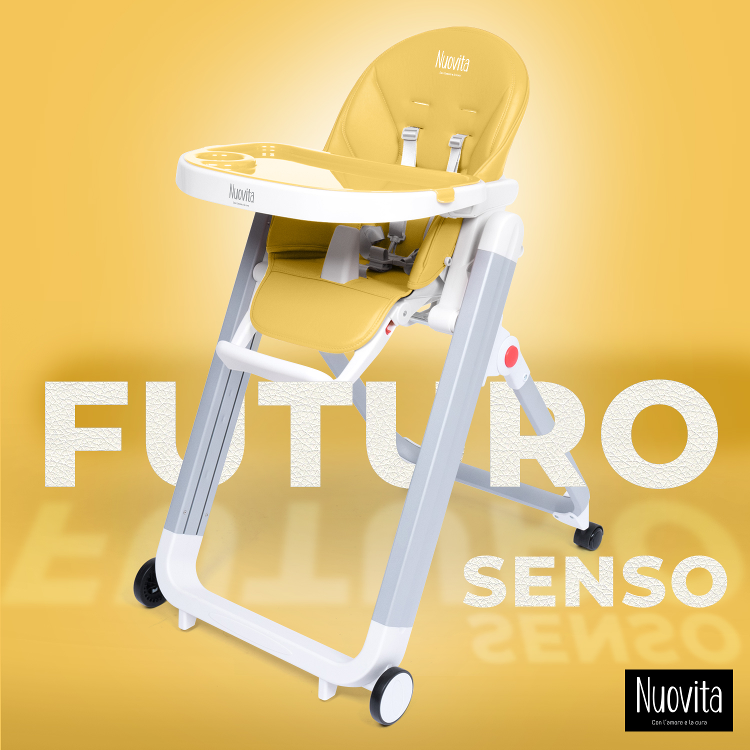Стульчик для кормления Nuovita Futuro Senso Bianco (Giallo/Желтый) стульчик для кормления nuovita grande cosmo giallo желтый космос
