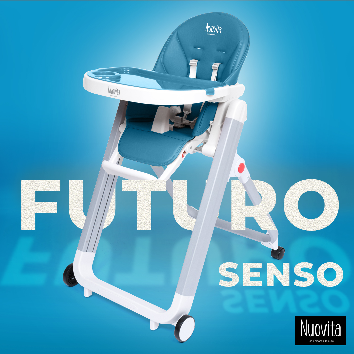 Стульчик для кормления Nuovita Futuro Senso Bianco (Marino/Морской) стул шезлонг для кормления nuovita tutela bianco perforata белый с перфорацией