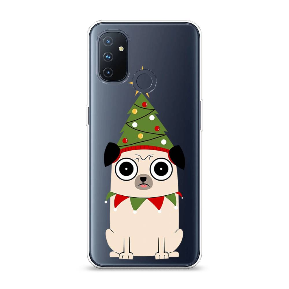 

Чехол на OnePlus Nord N100 "Собачка с ёлочкой", Бежевый;красный;зеленый, 152450-1