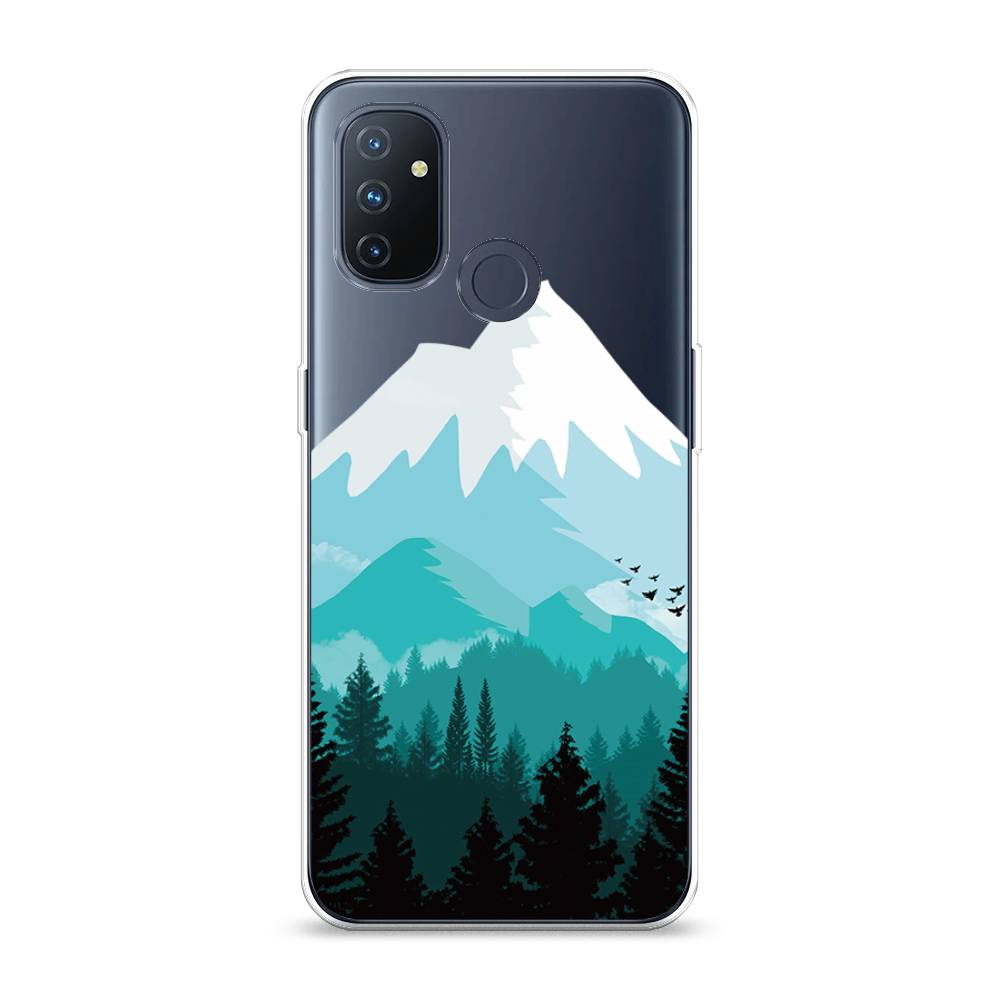 

Чехол на OnePlus Nord N100 "Синяя снежная гора", Белый;голубой, 152450-2