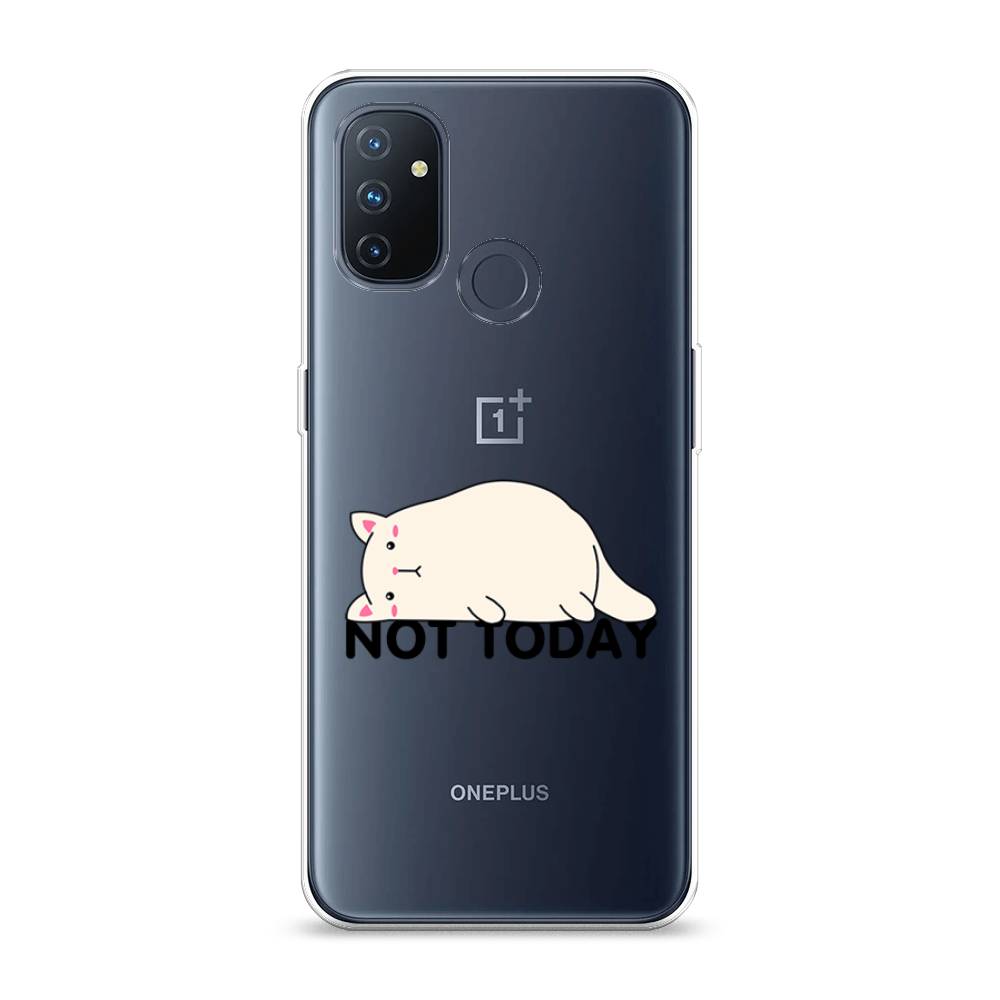 

Чехол на OnePlus Nord N100 "Cat not today", Белый;розовый;черный, 152450-1
