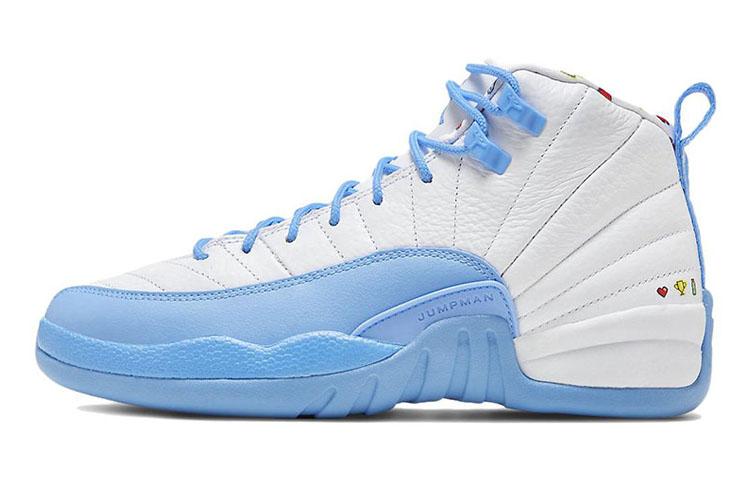 

Кроссовки унисекс Jordan Air Jordan 12 Retro Emoji GS голубые 38 EU, Голубой, Air Jordan 12 Retro Emoji GS