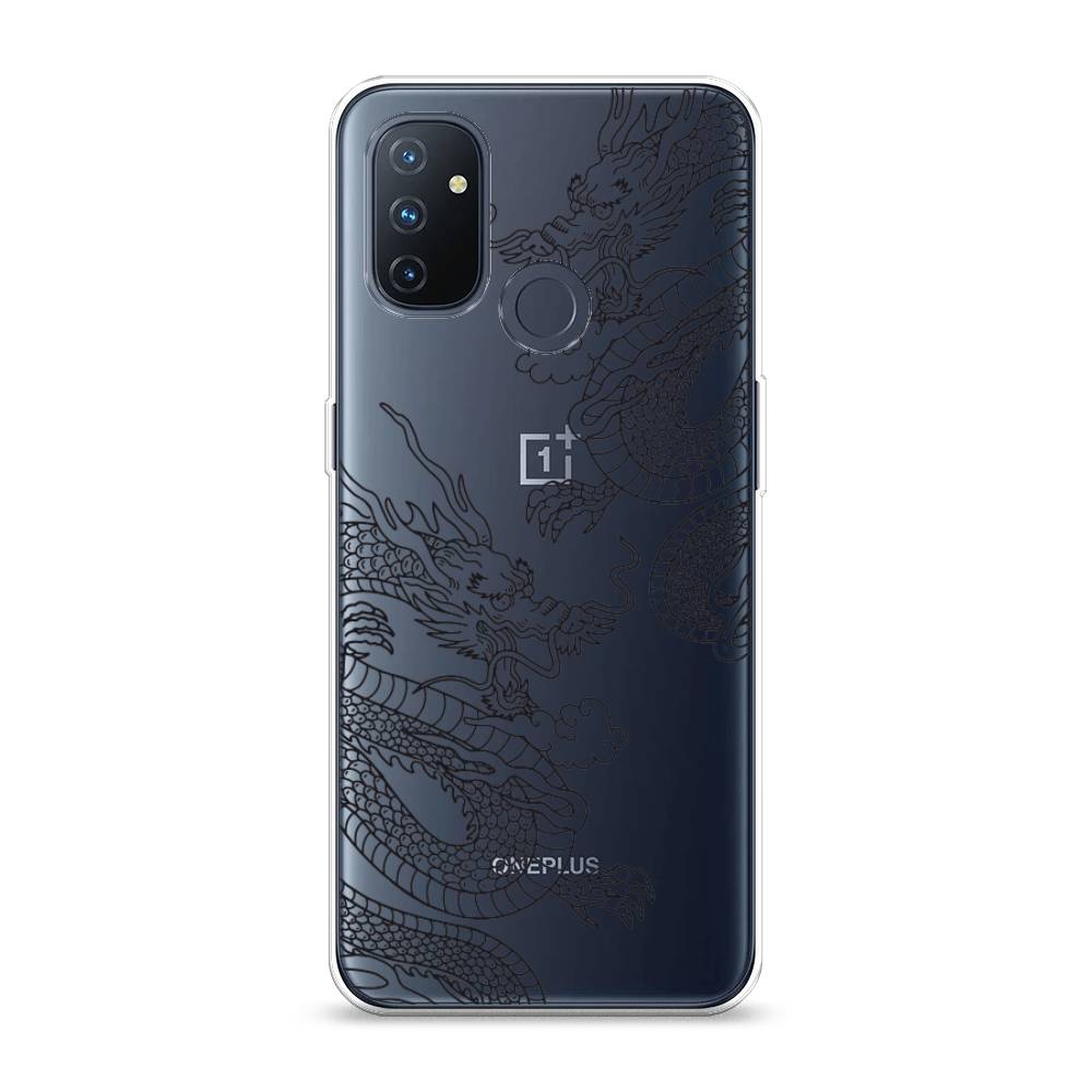 

Чехол на OnePlus Nord N100 "Два китайских дракона", Серый;черный, 152450-1