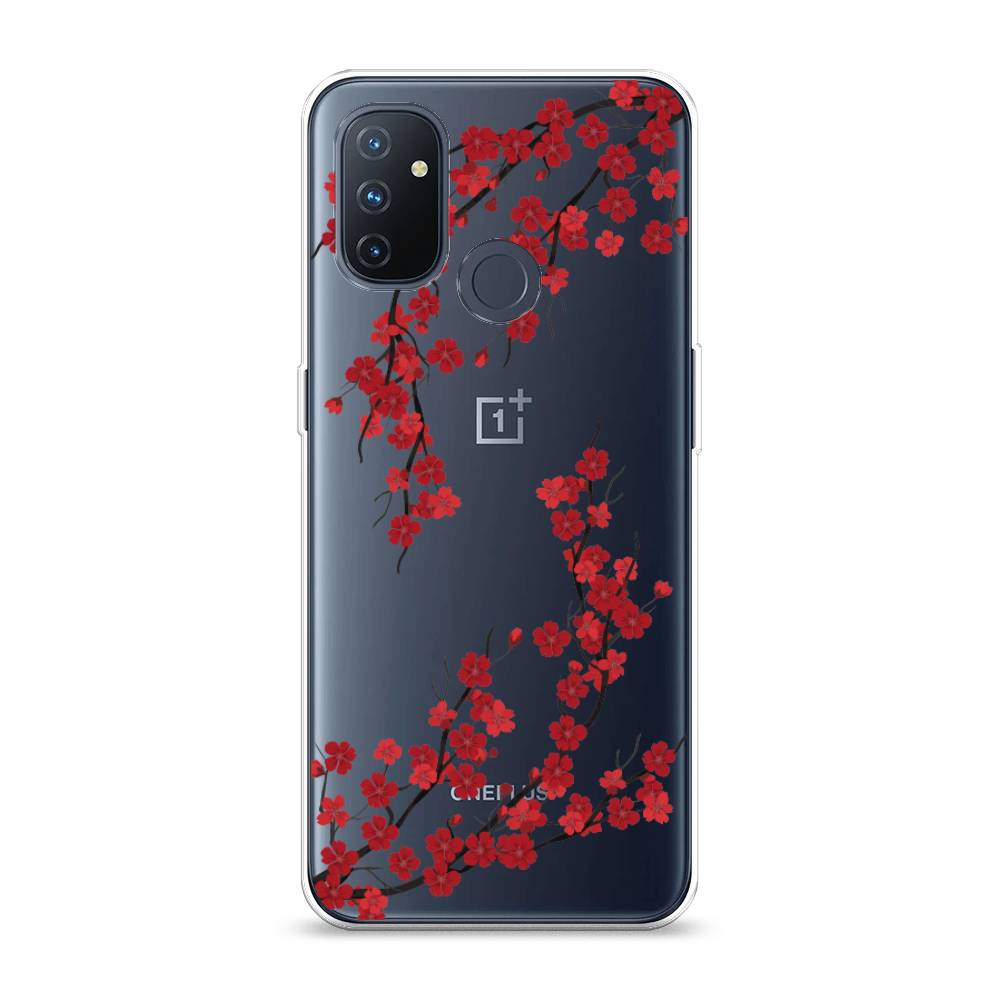 

Чехол на OnePlus Nord N100 "Красная сакура", Красный;черный, 152450-2