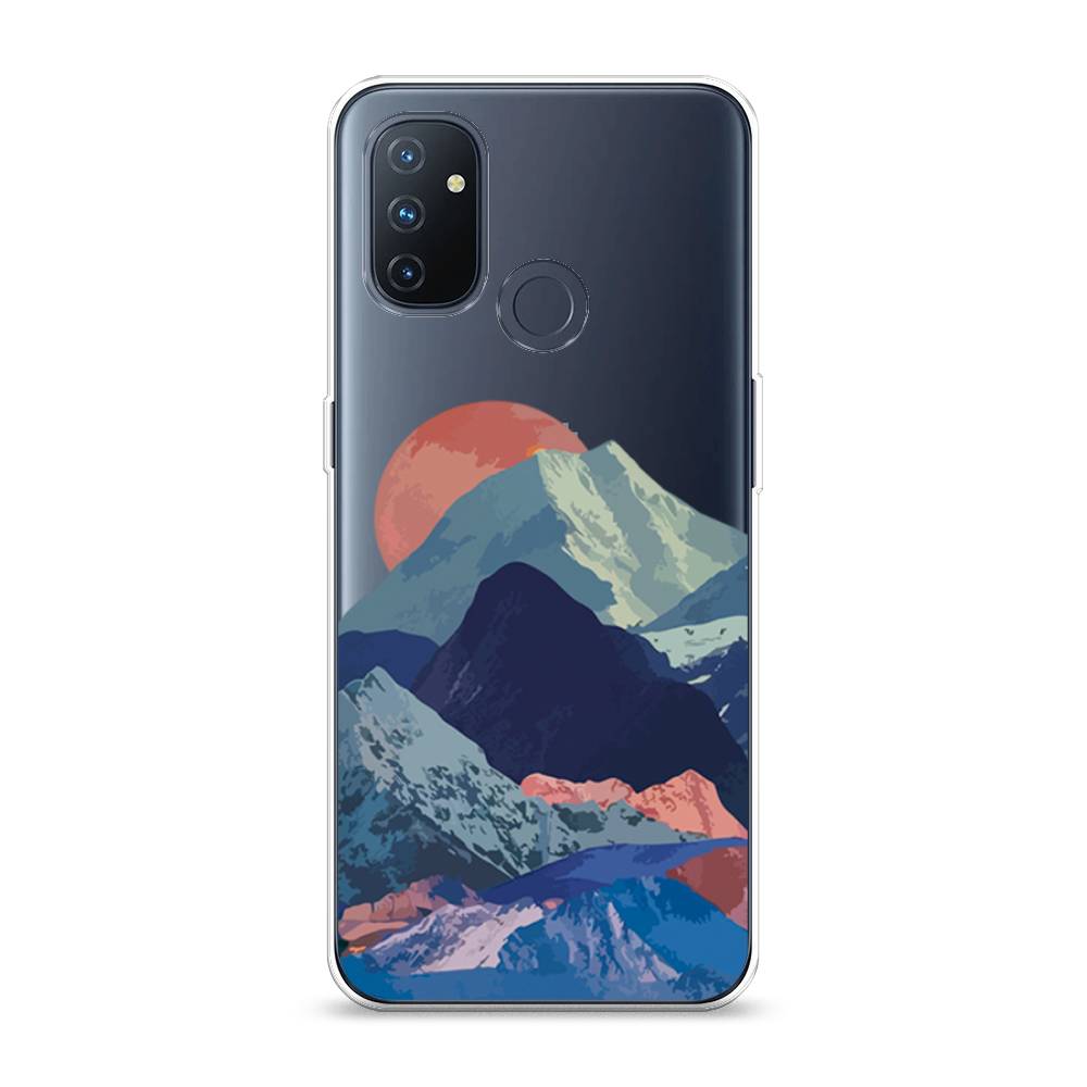

Чехол на OnePlus Nord N100 "Закат в снежных горах", Красный;серый;голубой, 152450-2