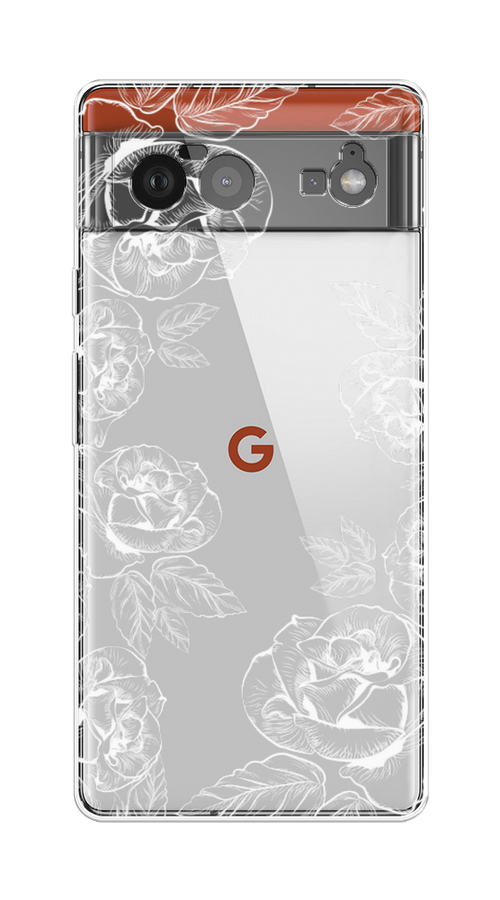 

Чехол на Google Pixel 6 "Розы графика", Черный;серый, 270850-2