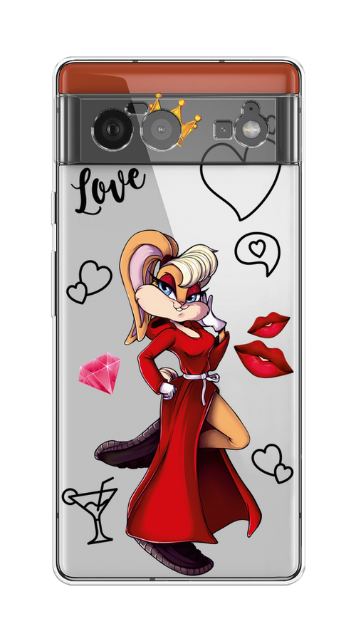 

Чехол на Google Pixel 6 "Rich Lola Bunny", Красный;бежевый;оранжевый, 270850-6