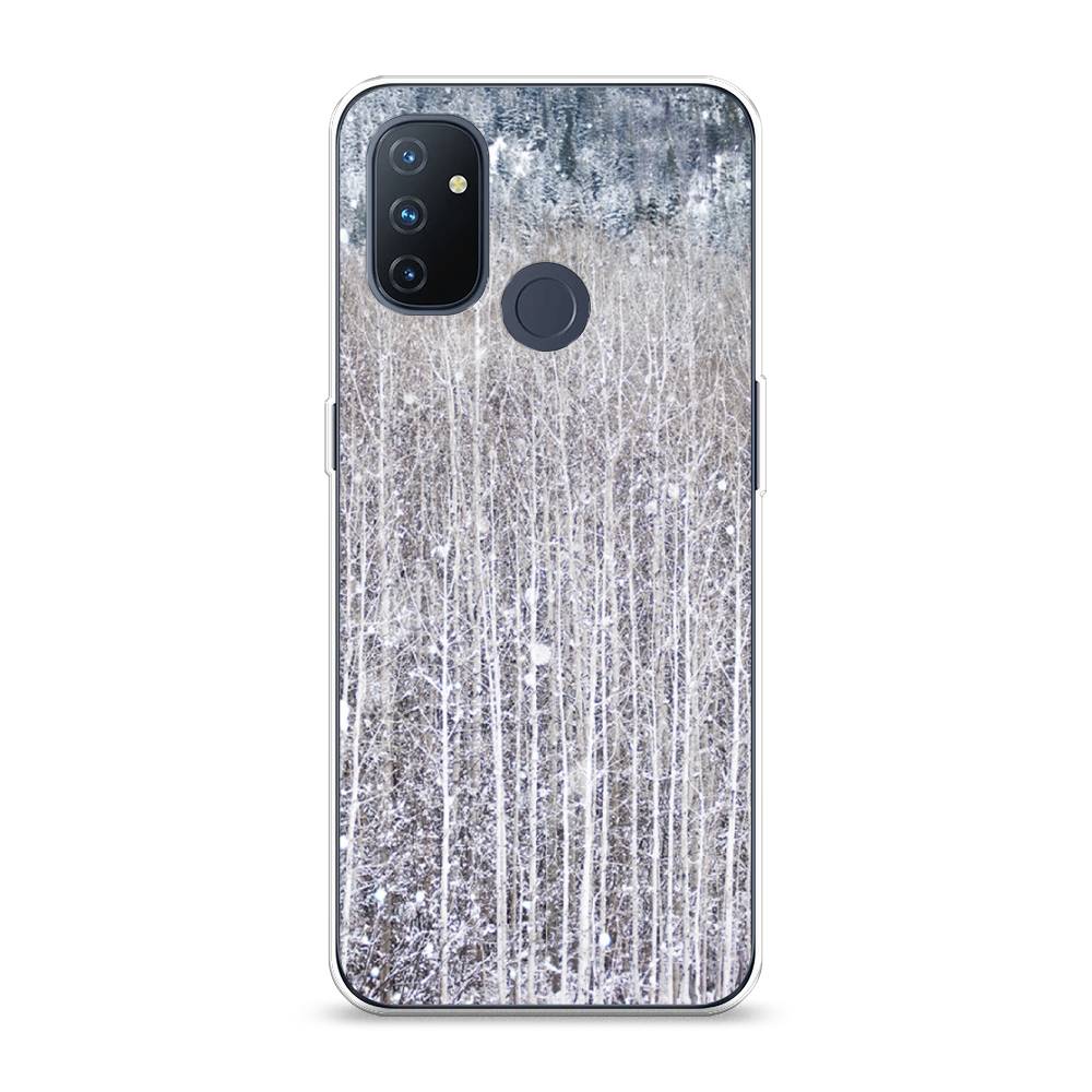 

Чехол на OnePlus Nord N100 "Снежный лес", Бежевый;серый;белый, 152450-5