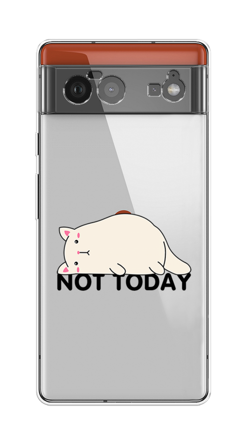 

Чехол на Google Pixel 6 "Cat not today", Белый;розовый;черный, 270850-1