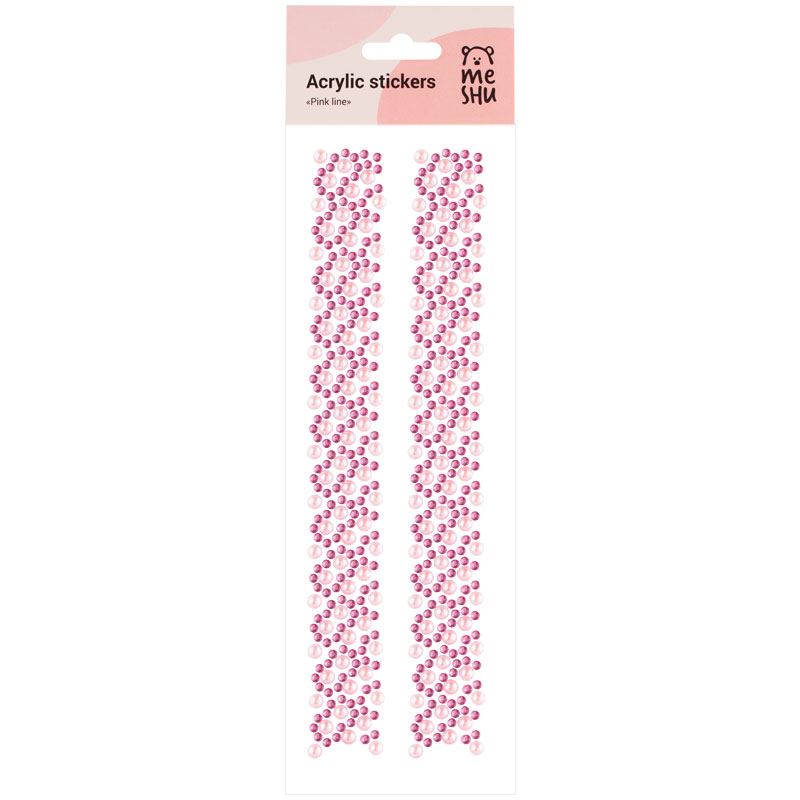 

Наклейки акриловые MESHU Pink line, 25*7,8см, 5 шт