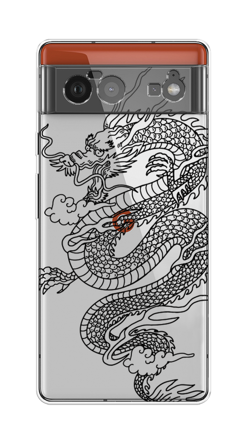

Чехол на Google Pixel 6 "Большой китайский дракон", Черный;серый, 270850-1