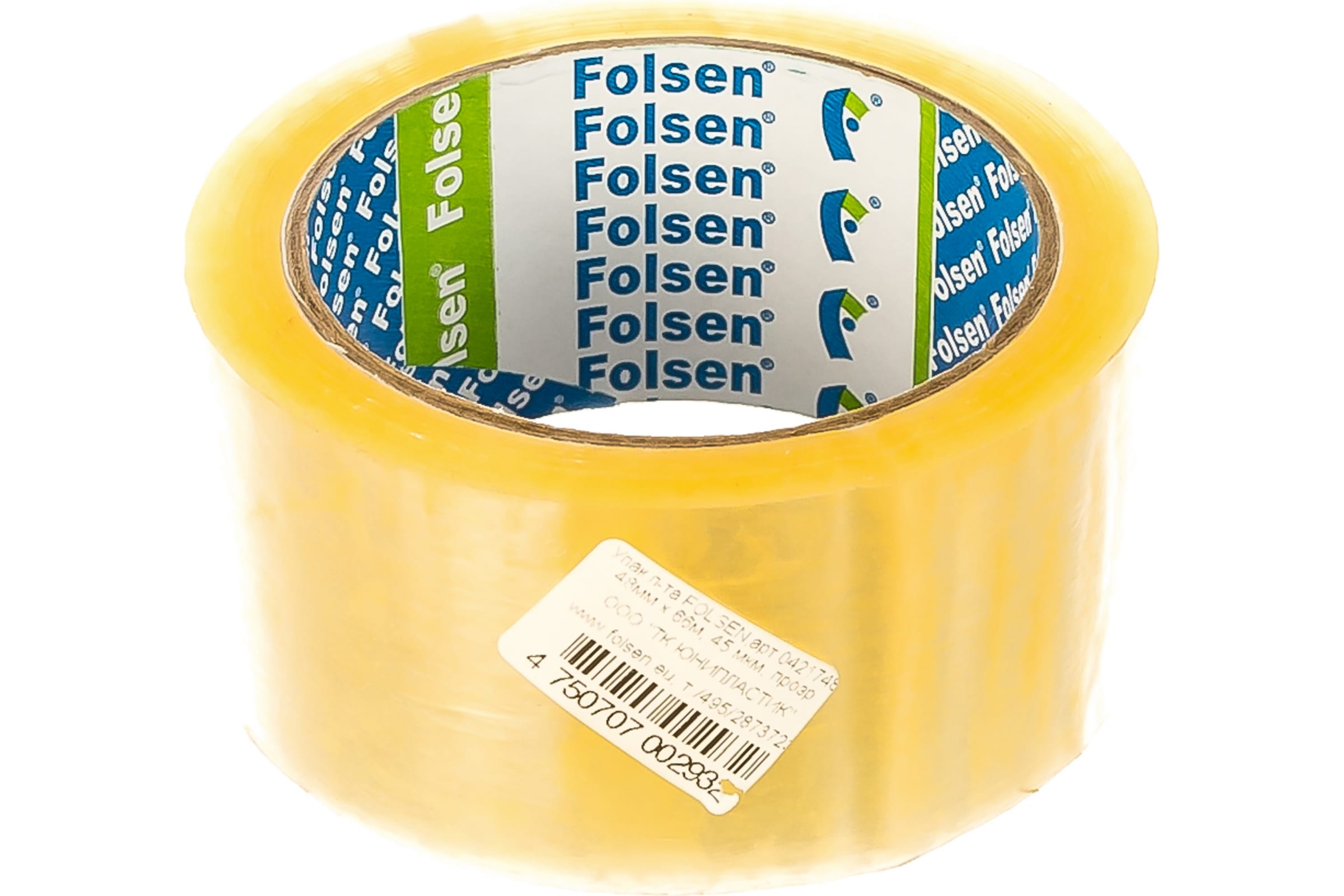 Folsen Упаковочная лента 48мм x 66м, прозрачная, Hot-melt, PP 45мк 0421748