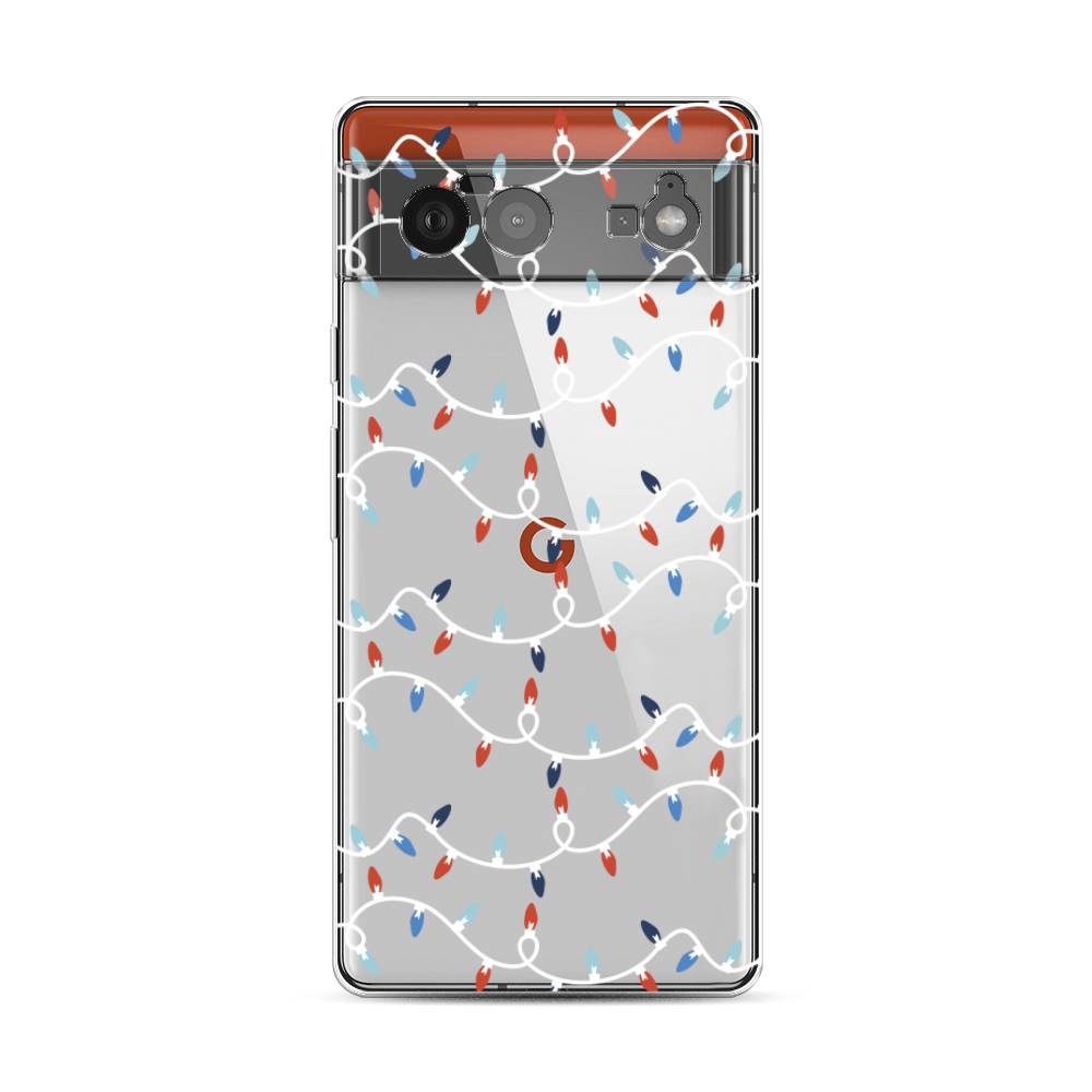 

Чехол для Google Pixel 6 "Разноцветная гирлянда", Белый;красный;синий, 270850-5