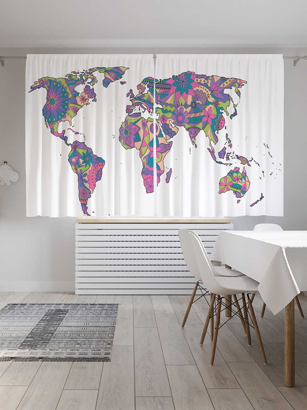 

Классические шторы JoyArty "Карта узоров", серия Oxford DeLux, 2 полотна 145x180 см, Карта узоров