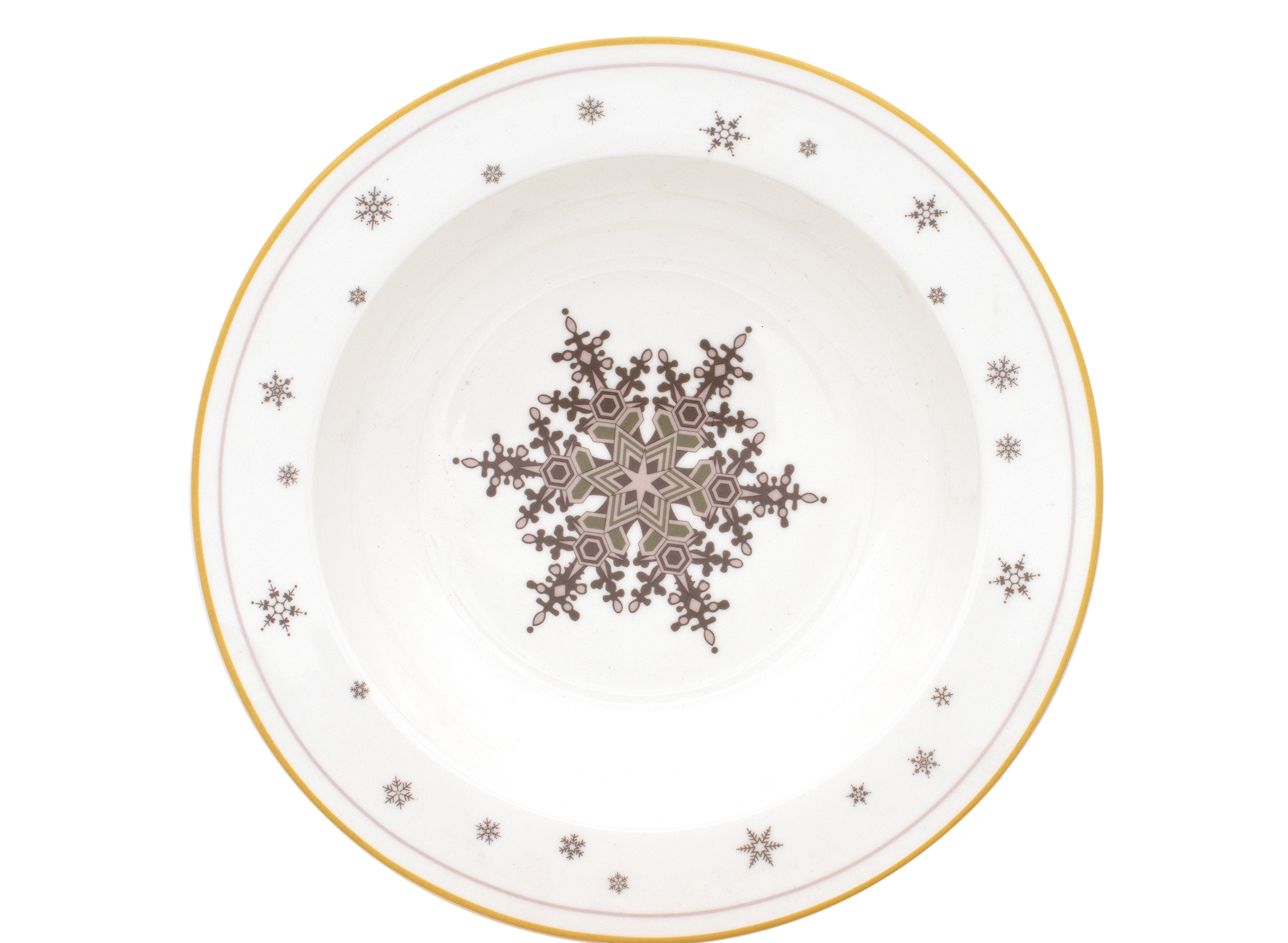 

Тарелка Snowflake суповая, новогодняя, фарфор, 22 см, Snowflake