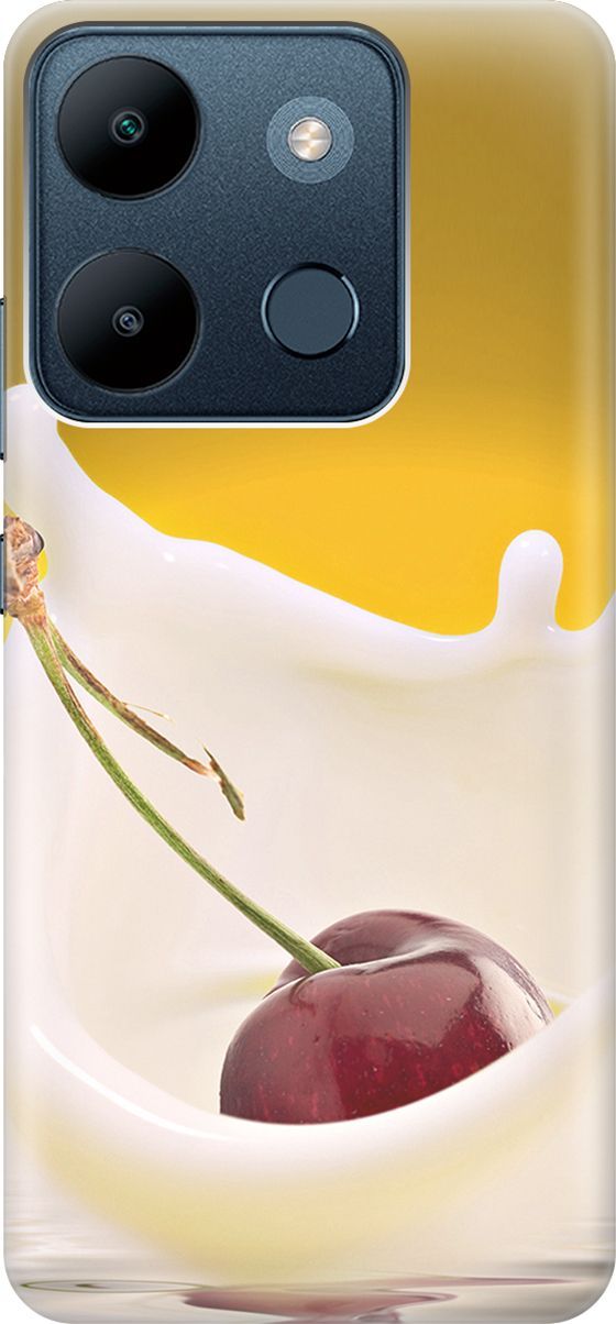 

Чехол на Infinix Smart 7/Tecno Spark Go 2023/Pop 7/Pop 7 Pro "Ягода в молоке", Белый;желтый, 158834