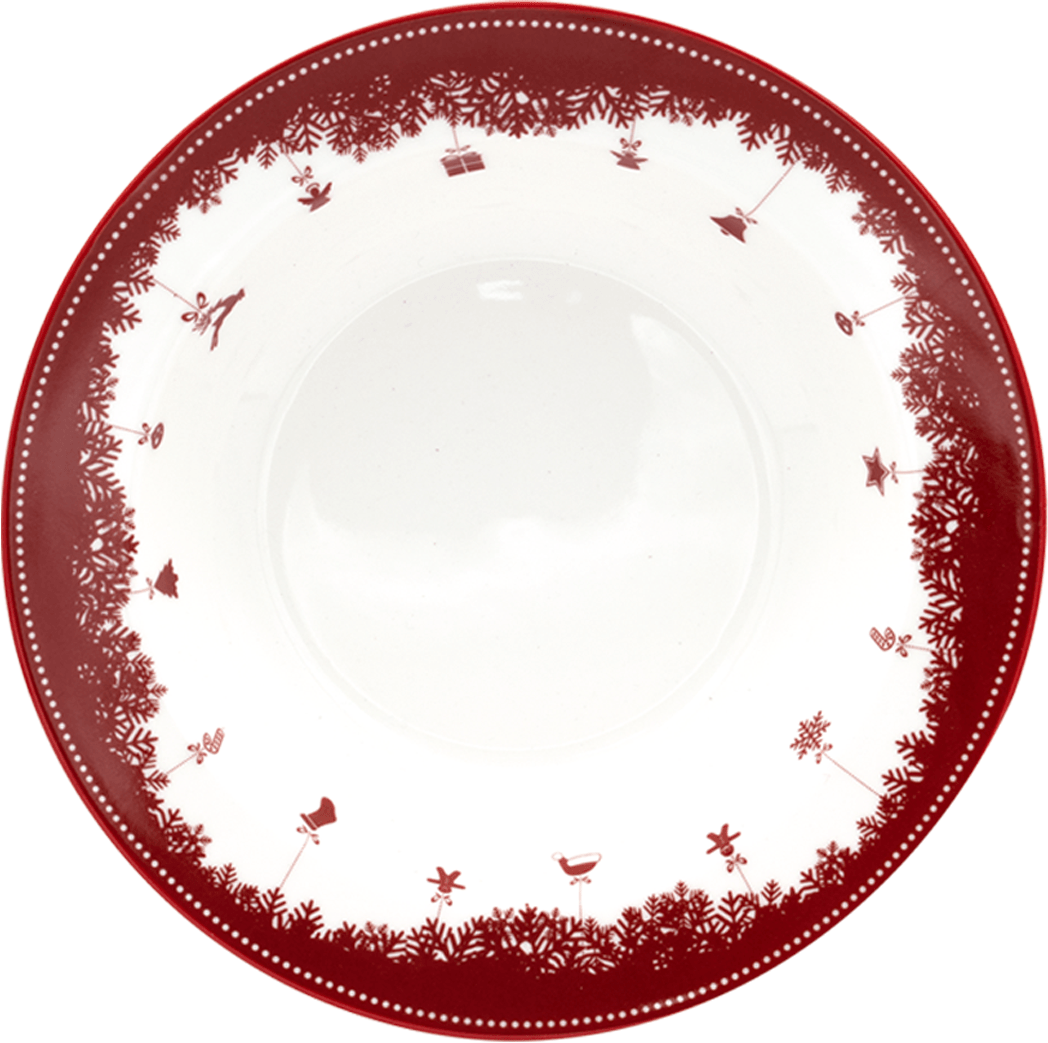 

Тарелка Merry christmas суповая, новогодняя, фарфор, 22 см, Merry christmas