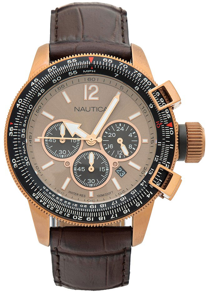 фото Наручные часы мужские nautica naplecr17 коричневые