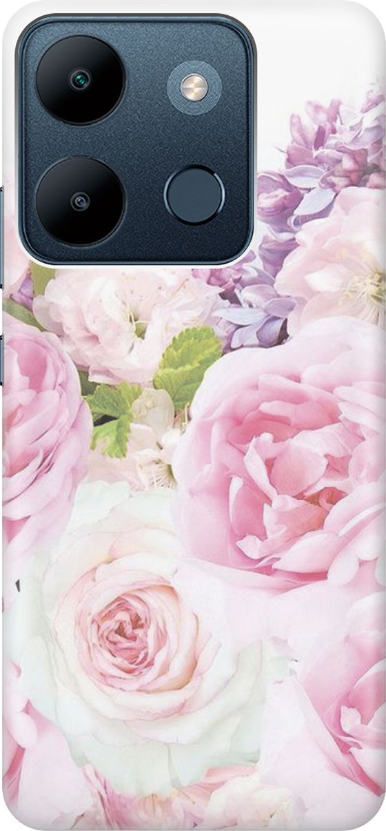 

Чехол на Infinix Smart 7/Tecno Spark Go 2023/Pop 7/Pop 7 Pro "Розовый букет", Белый;розовый, 158840