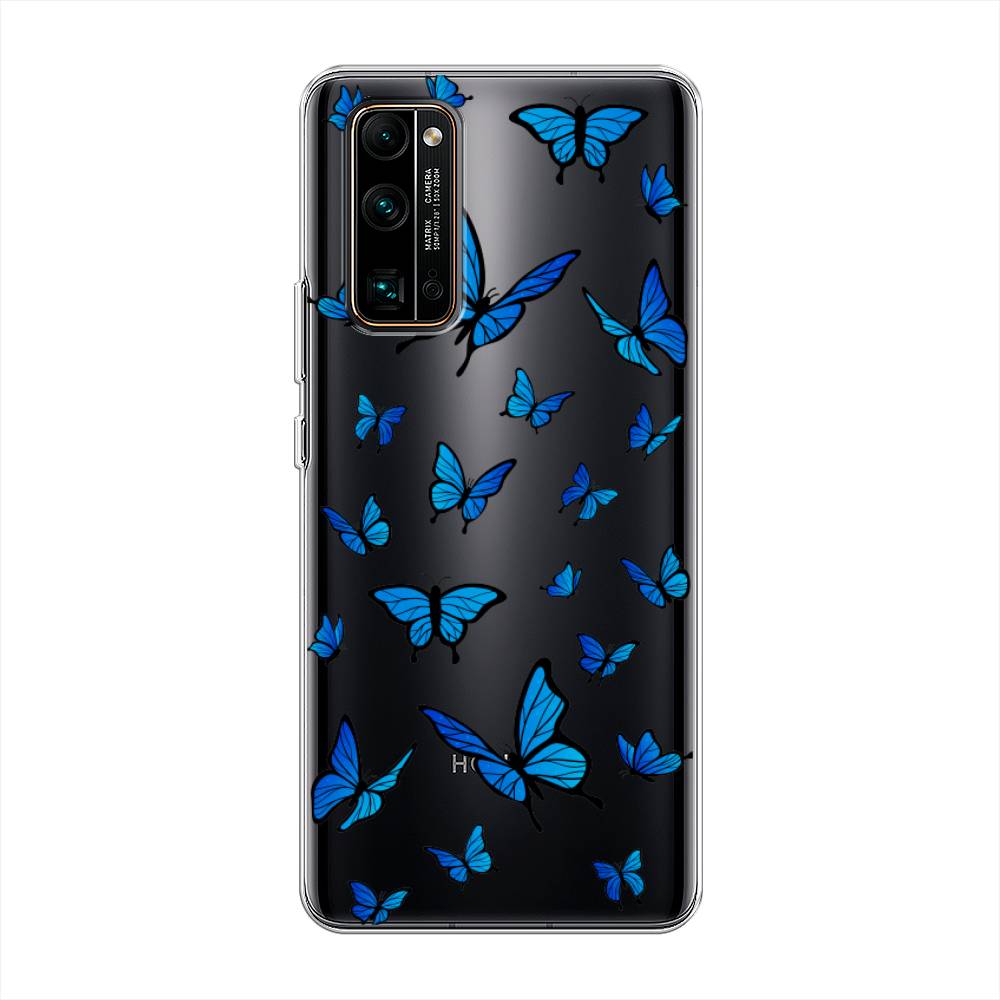 фото Чехол awog "синие бабочки" для honor 30 pro plus
