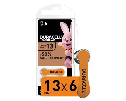 фото Батарейка duracell za13-6bl для слухового аппарата 6 шт.