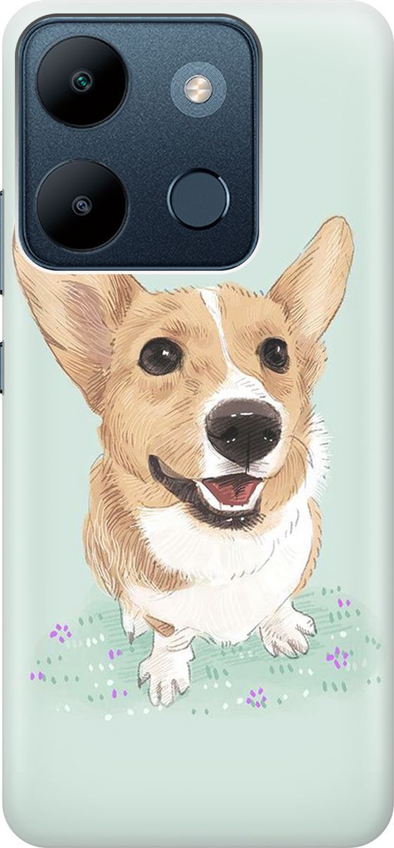 

Чехол на Infinix Smart 7/Tecno Spark Go 2023/Pop 7/Pop 7 Pro "Корги", Белый;зеленый, 158839
