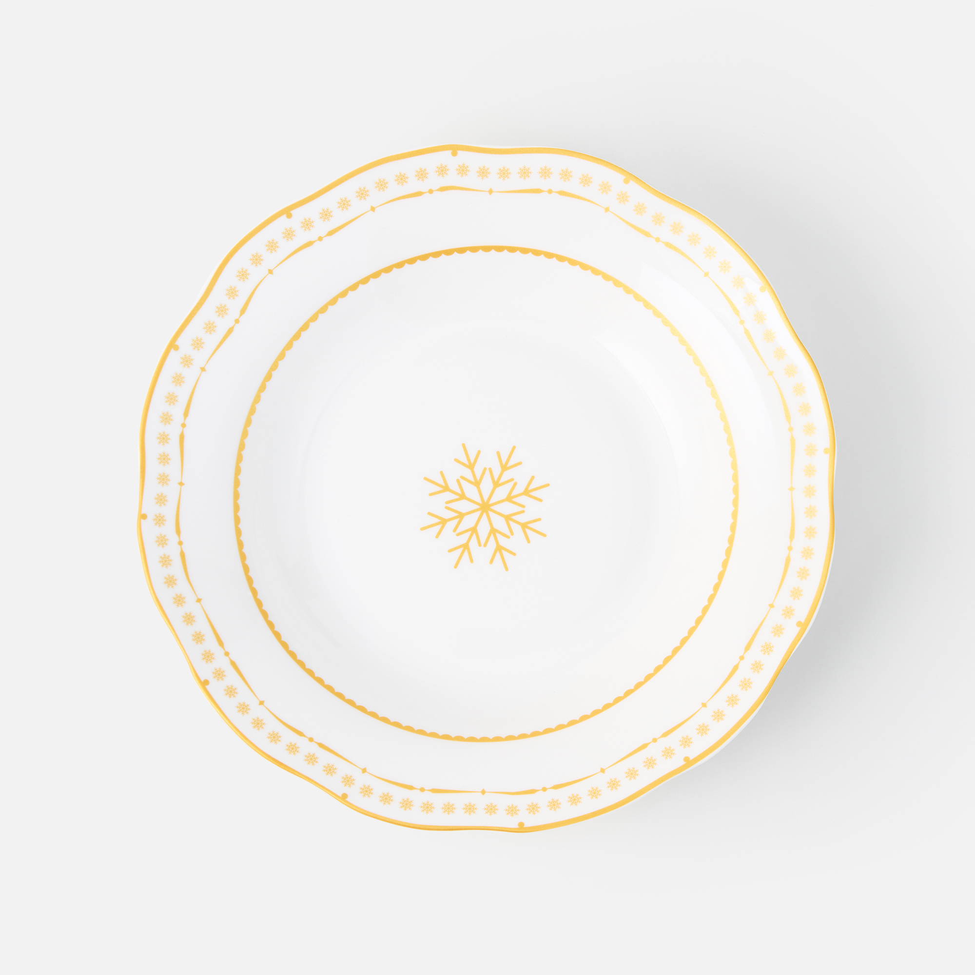 

Тарелка Classic суповая, новогодняя, фарфор, 22 см, золотая, Classic