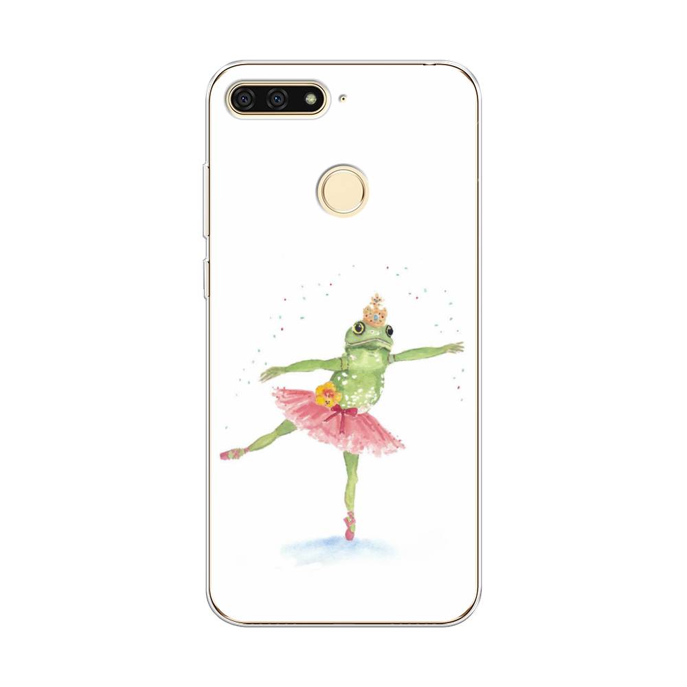 

Чехол на Honor 7C "Лягушка-балерина", Зеленый, 64550-4